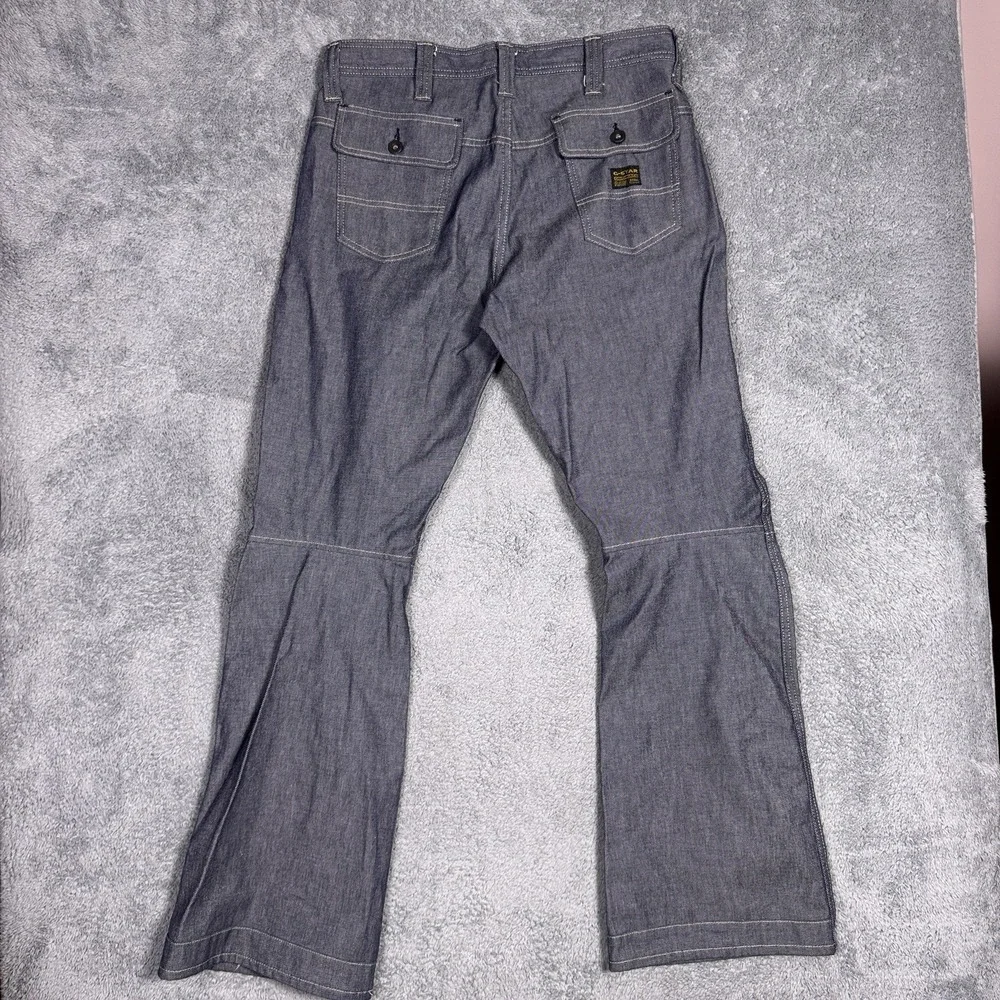 G Star Raw Jeans Mens 34x34 Comwood Bootcut Raw Denim Flap Pockets Baggy Skate